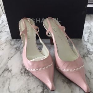 Authentic Chanel Pink Leather Heels